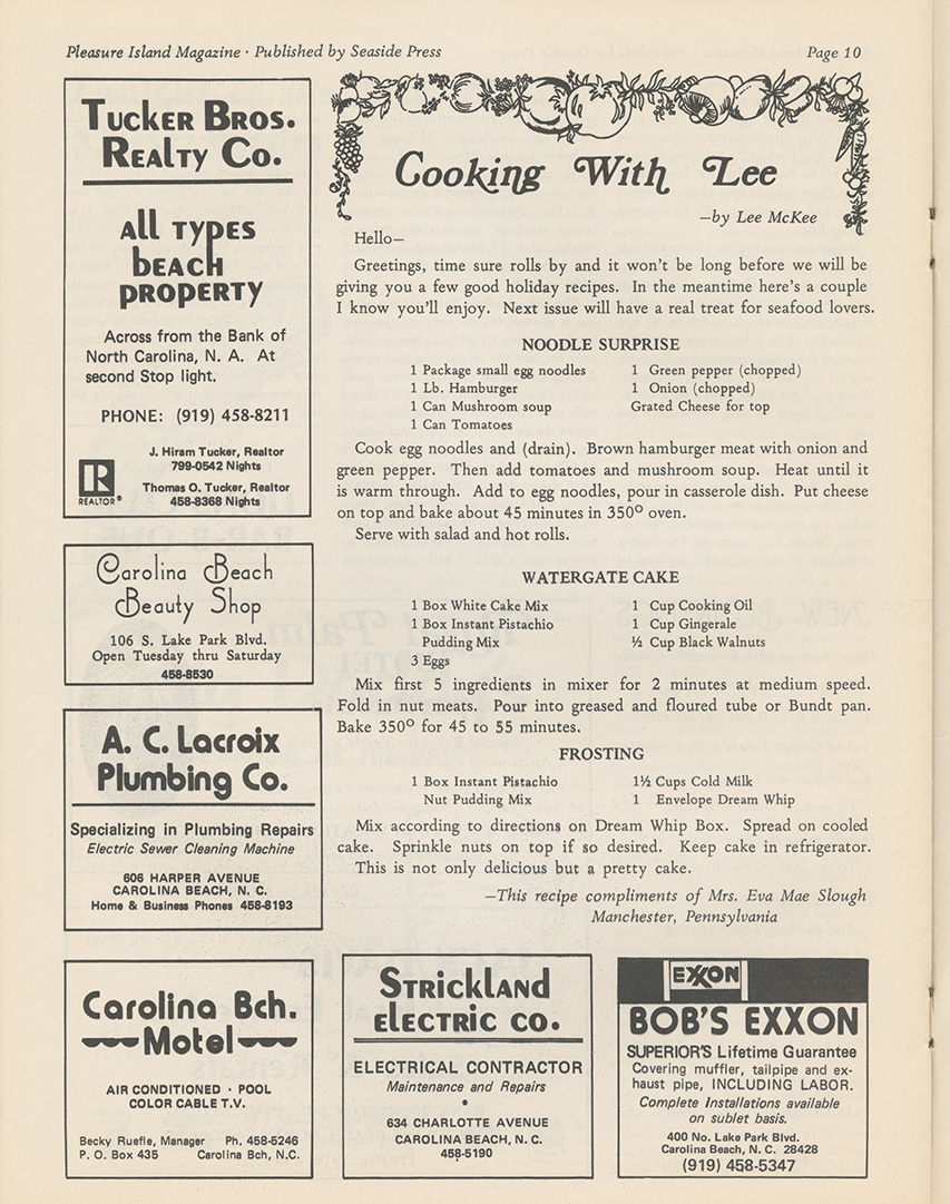 "Cooking with Lee" in Pleasure-Island Magazine