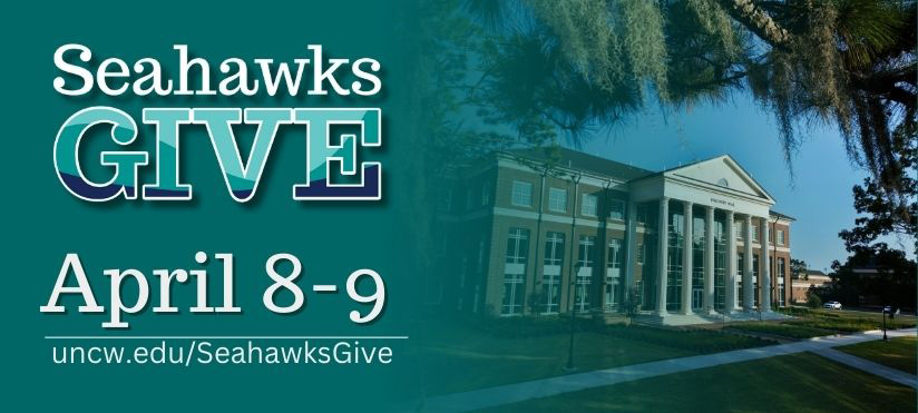 Banner image that reads: Seahawks GIVE April 8-9 uncw.edu/SeahawksGive